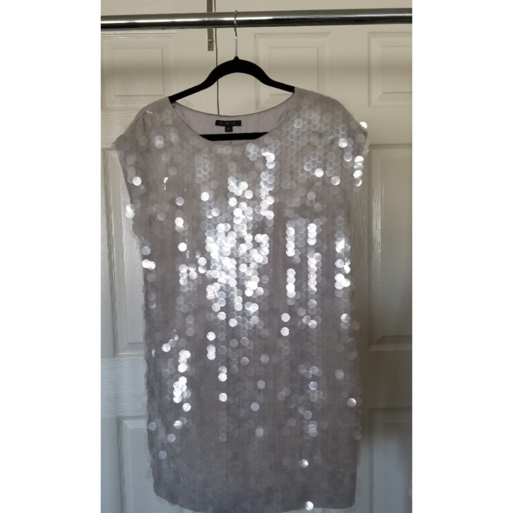Rachel Zoe light grey sequin dress size 6